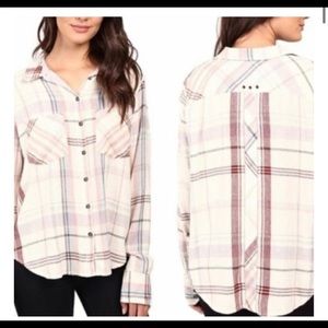 Free People Flannel Style Long Sleeve NWT